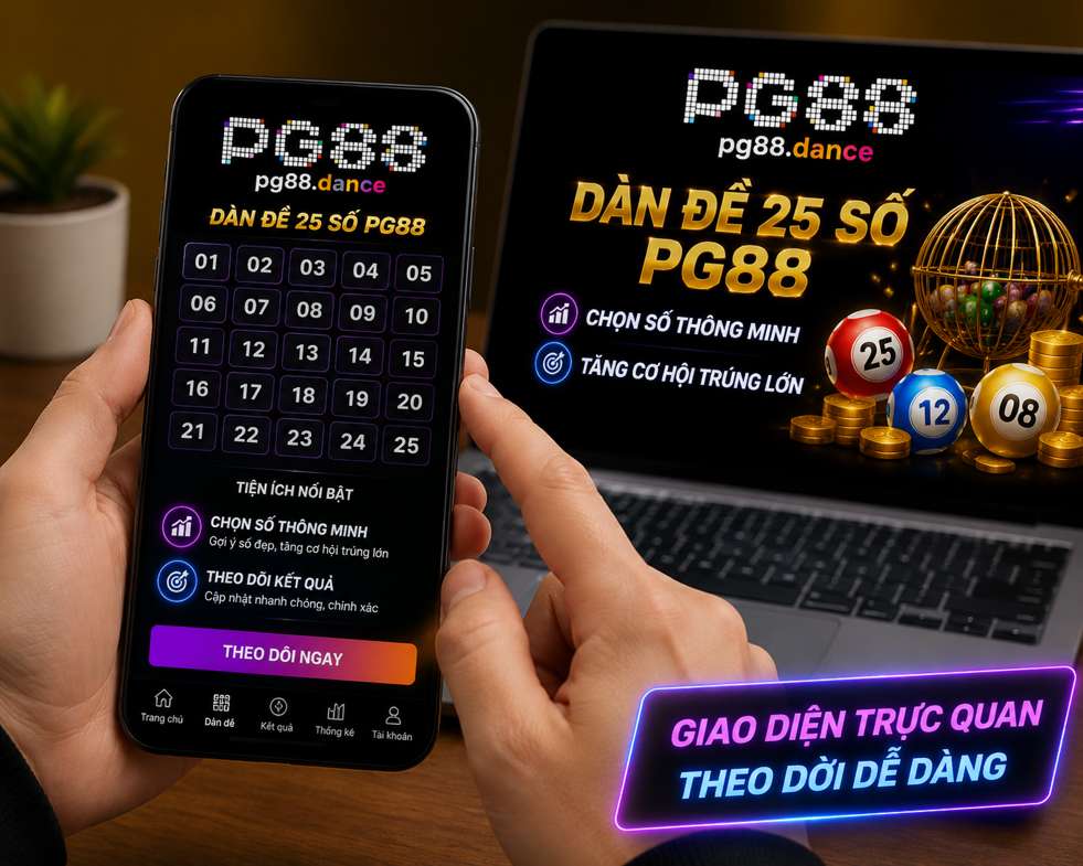 Người chơi theo dõi dàn đề 25 số trên PG88 bằng điện thoại với giao diện trực quan và thuận tiện