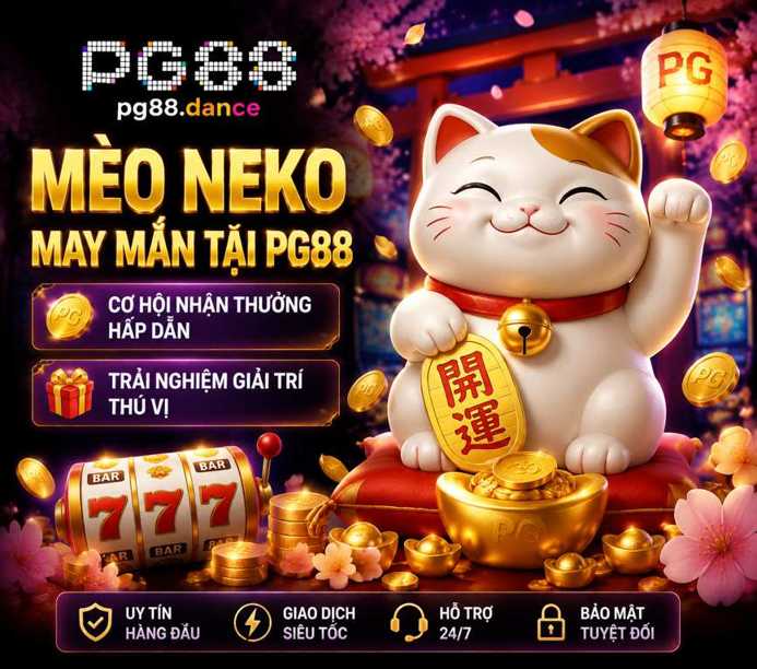 Neko may mắn tại PG88 mang đến cơ hội nhận thưởng hấp dẫn và trải nghiệm giải trí thú vị cho người chơi trực tuyến