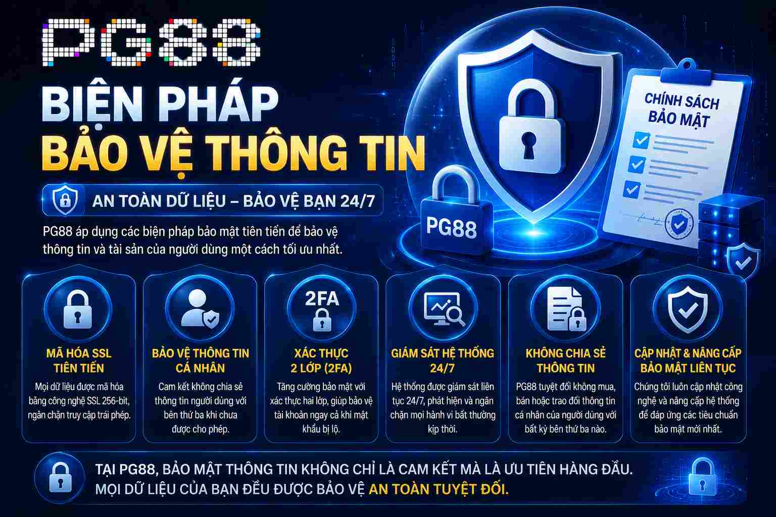 Biện pháp bảo vệ thông tin tại PG88