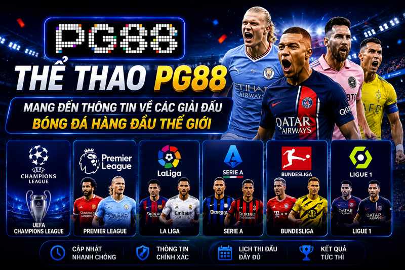 Thể thao PG88 mang đến thông tin về các giải đấu bóng đá hàng đầu thế giới