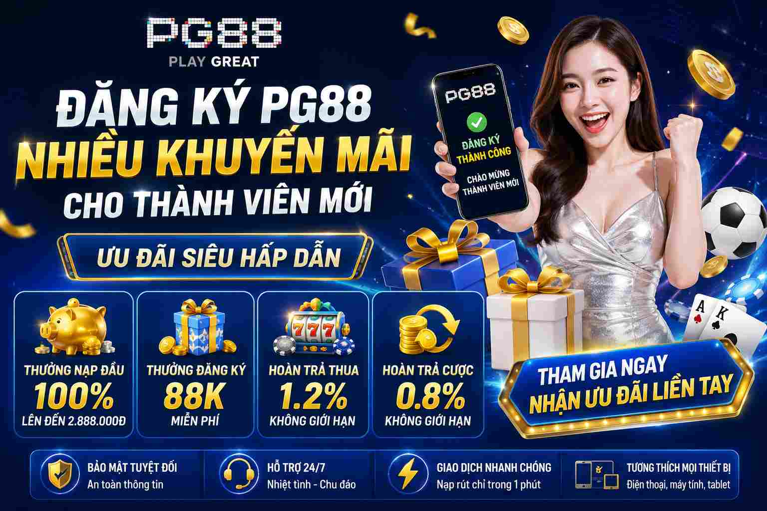Đăng ký PG88 nhận nhiều khuyến mãi cho thành viên mới