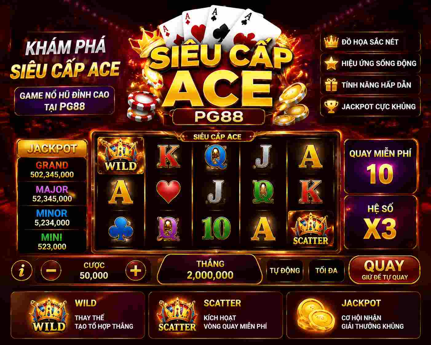 Khám phá siêu cấp ace PG88